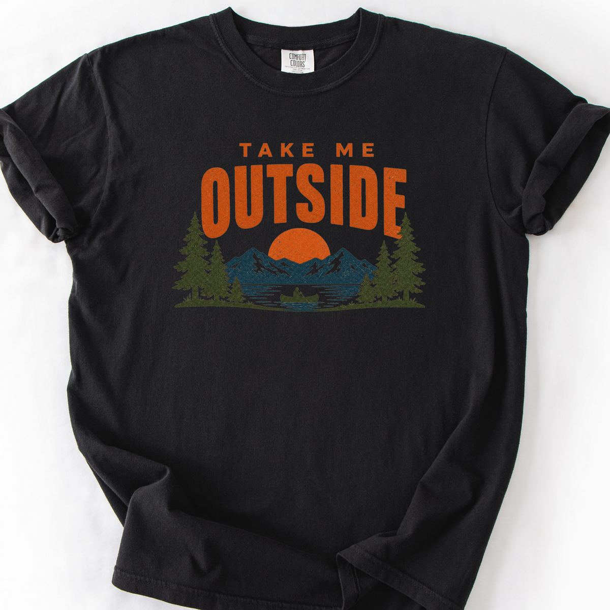 Take Me Outside Badge T-Shirt — Black