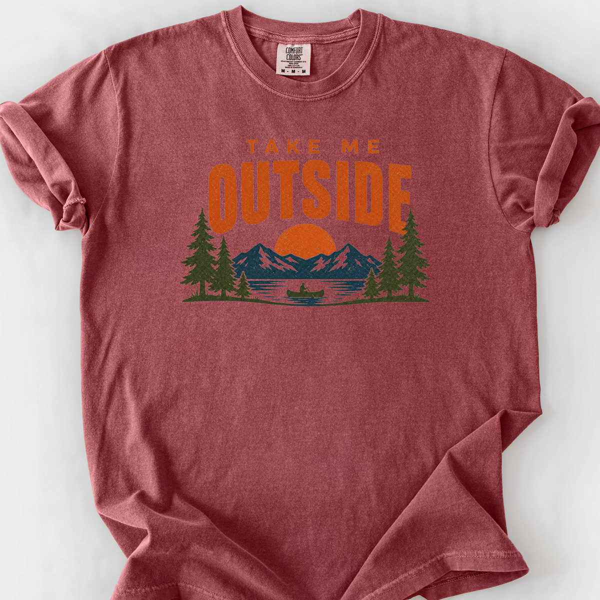 Take Me Outside Badge T-Shirt — Brick