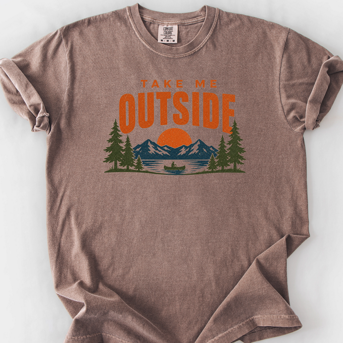 Take Me Outside Badge T-Shirt — Espresso