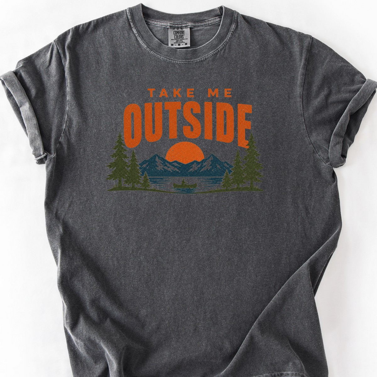Take Me Outside Badge T-Shirt — Pepper