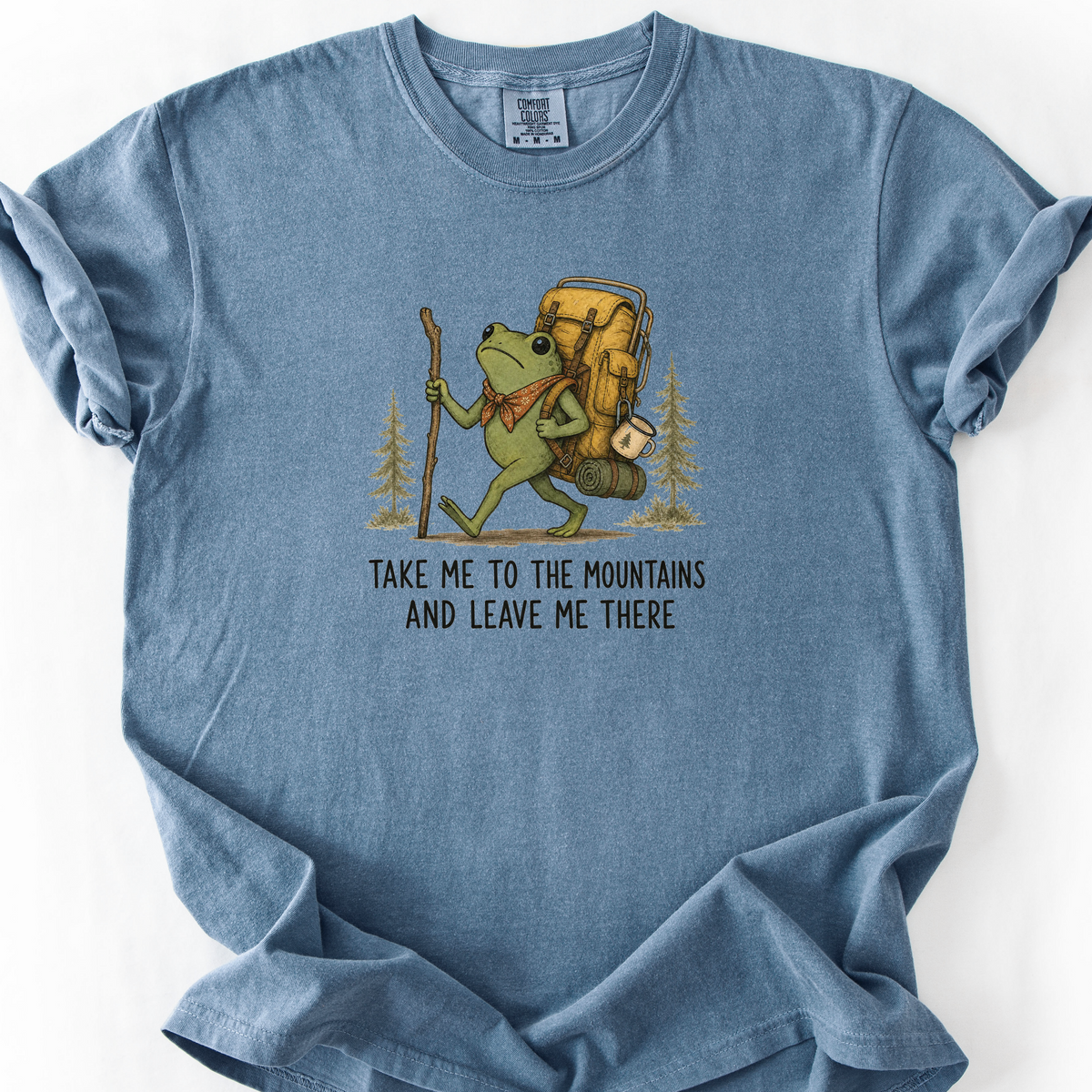 Take Me To The Mountains Frog T-Shirt — Blue Jean