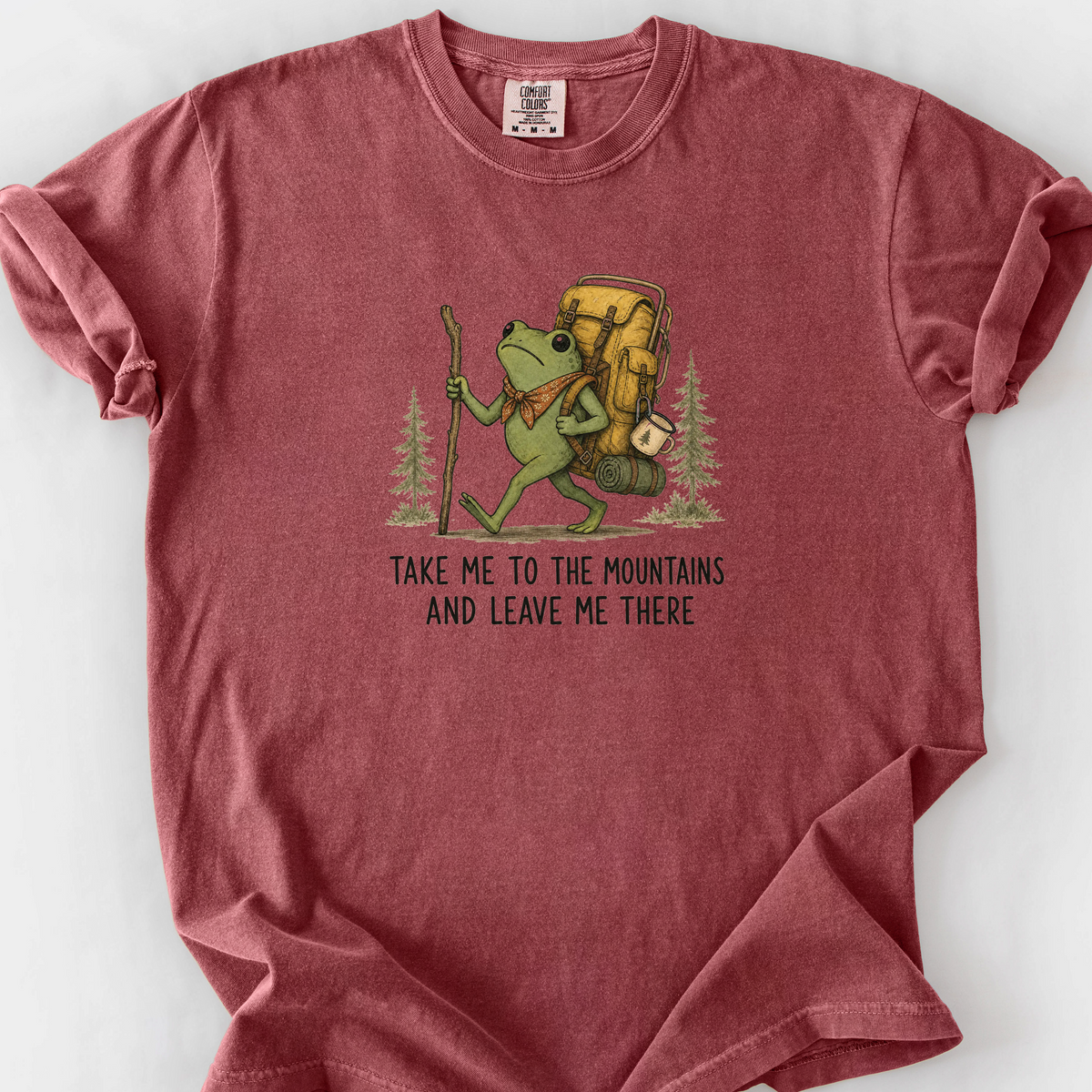 Take Me To The Mountains Frog T-Shirt — Brick