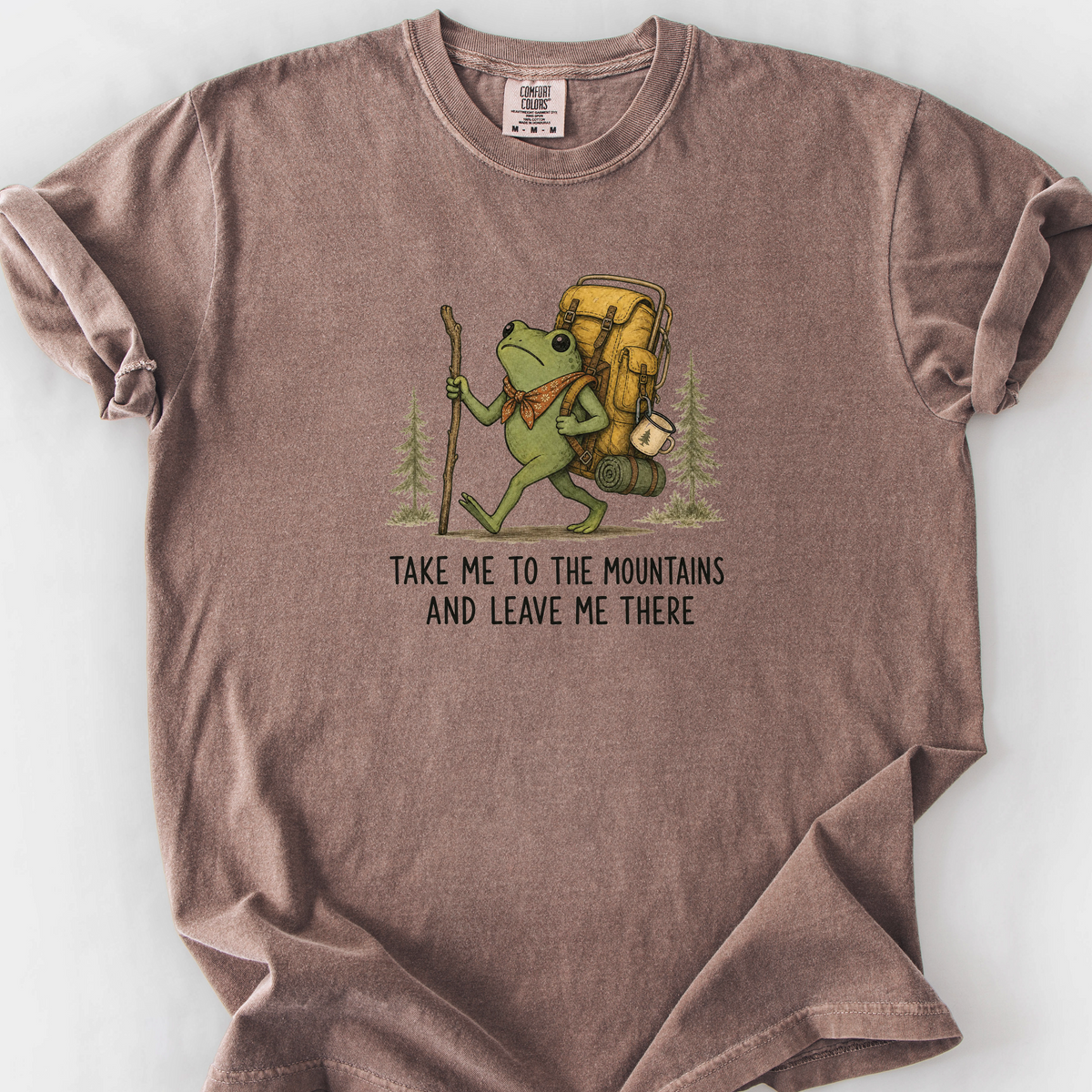 Take Me To The Mountains Frog T-Shirt — Espresso