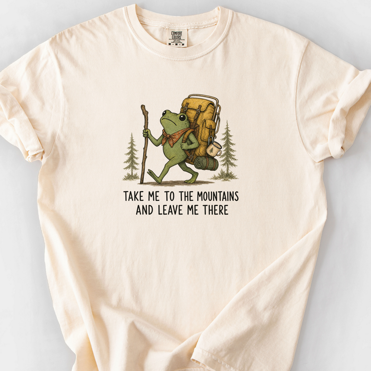 Take Me To The Mountains Frog T-Shirt — Ivory