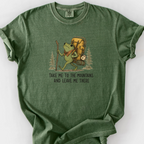 Take Me To The Mountains Frog T-Shirt — Moss
