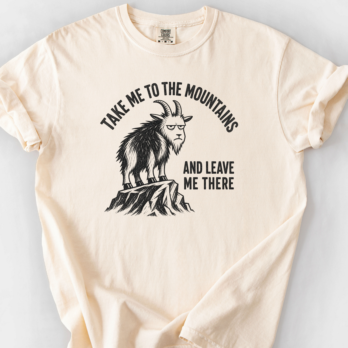 Take Me To The Mountains Goat T-Shirt — Ivory