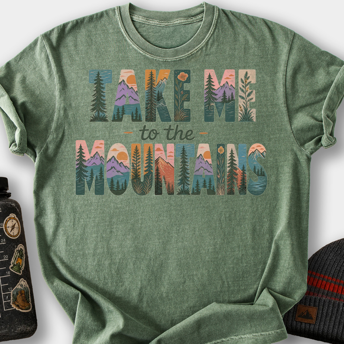 Take Me to the Mountains T-Shirt — Moss