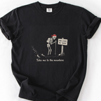 Take Me To The Mountains Skeleton T-Shirt — Black