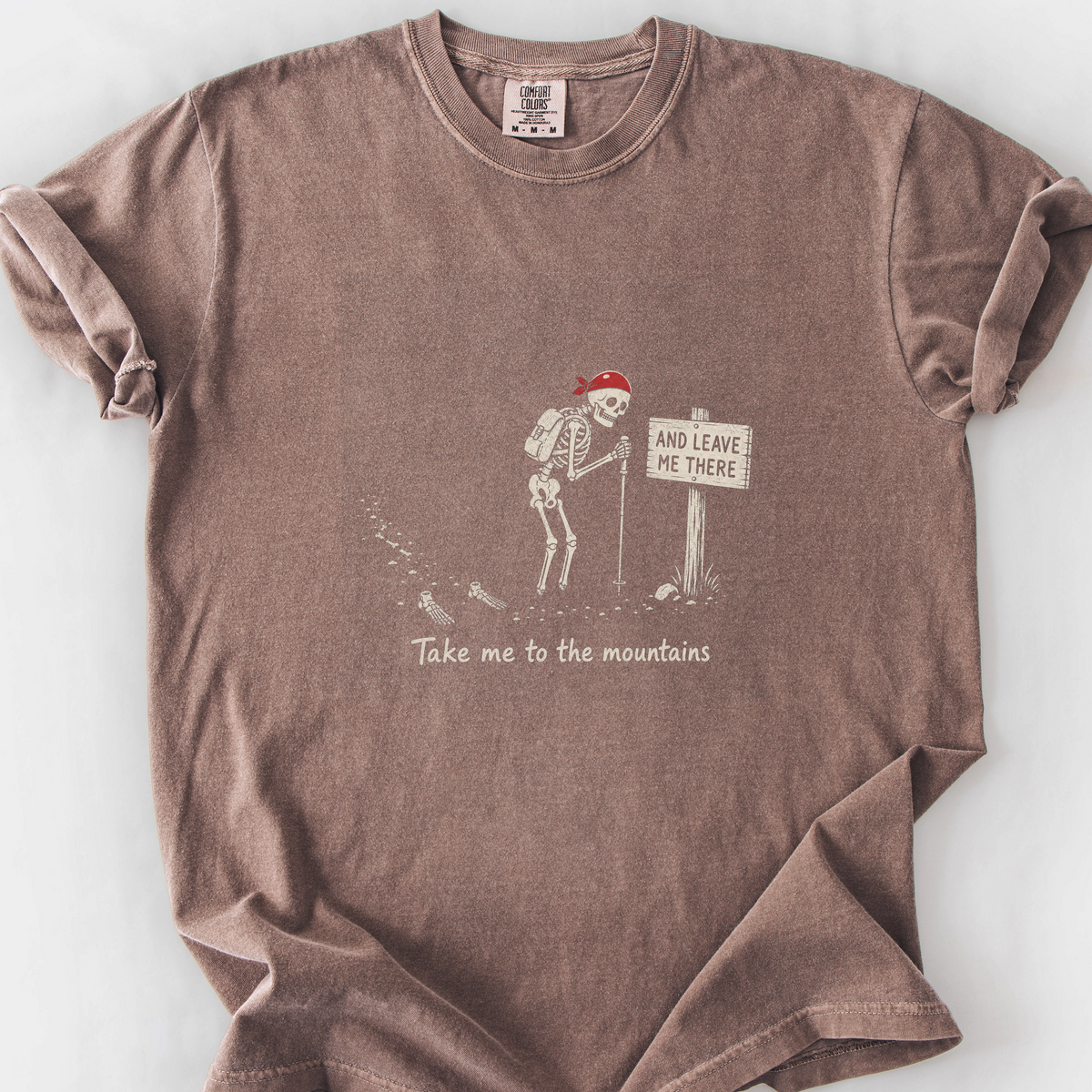 Take Me To The Mountains Skeleton T-Shirt — Espresso