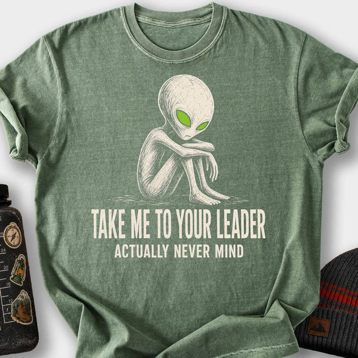 Take Me To Your Leader T-Shirt — Moss