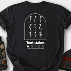 Tent Stake Review Arched Frame T-Shirt — Black