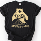 Tents Snack Wrappers For Bears T-Shirt — Black