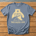 Tents Snack Wrappers For Bears T-Shirt — Blue Jean
