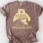 Tents Snack Wrappers For Bears T-Shirt — Espresso