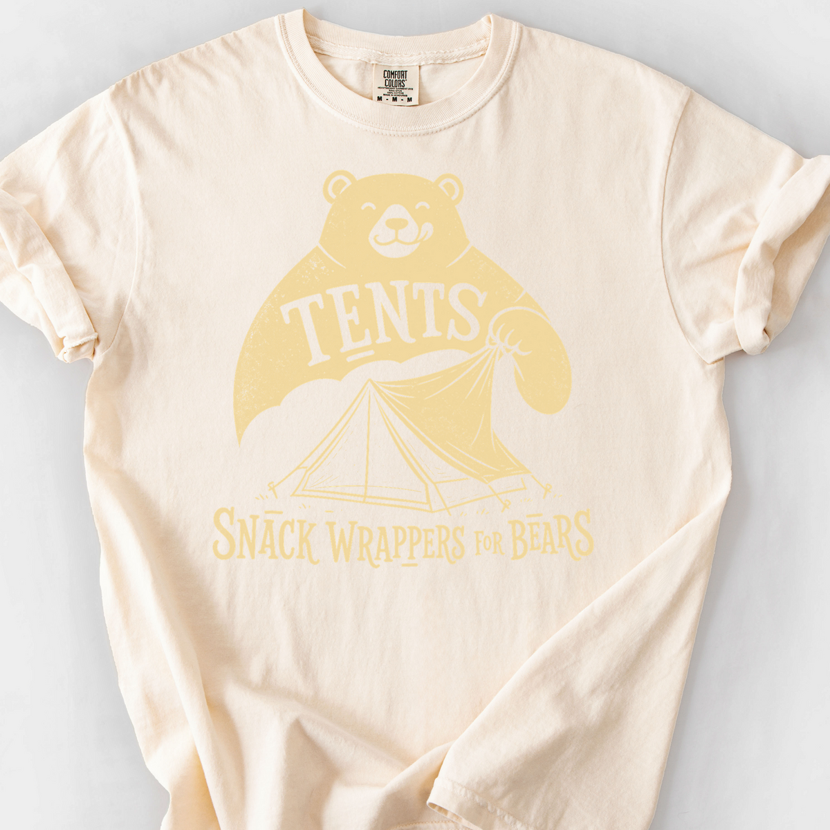 Tents Snack Wrappers For Bears T-Shirt — Ivory