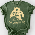 Tents Snack Wrappers For Bears T-Shirt — Moss