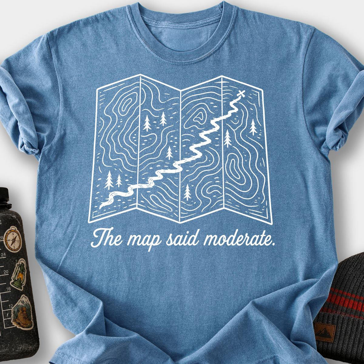 The Map Said Moderate T-Shirt — Blue Jean