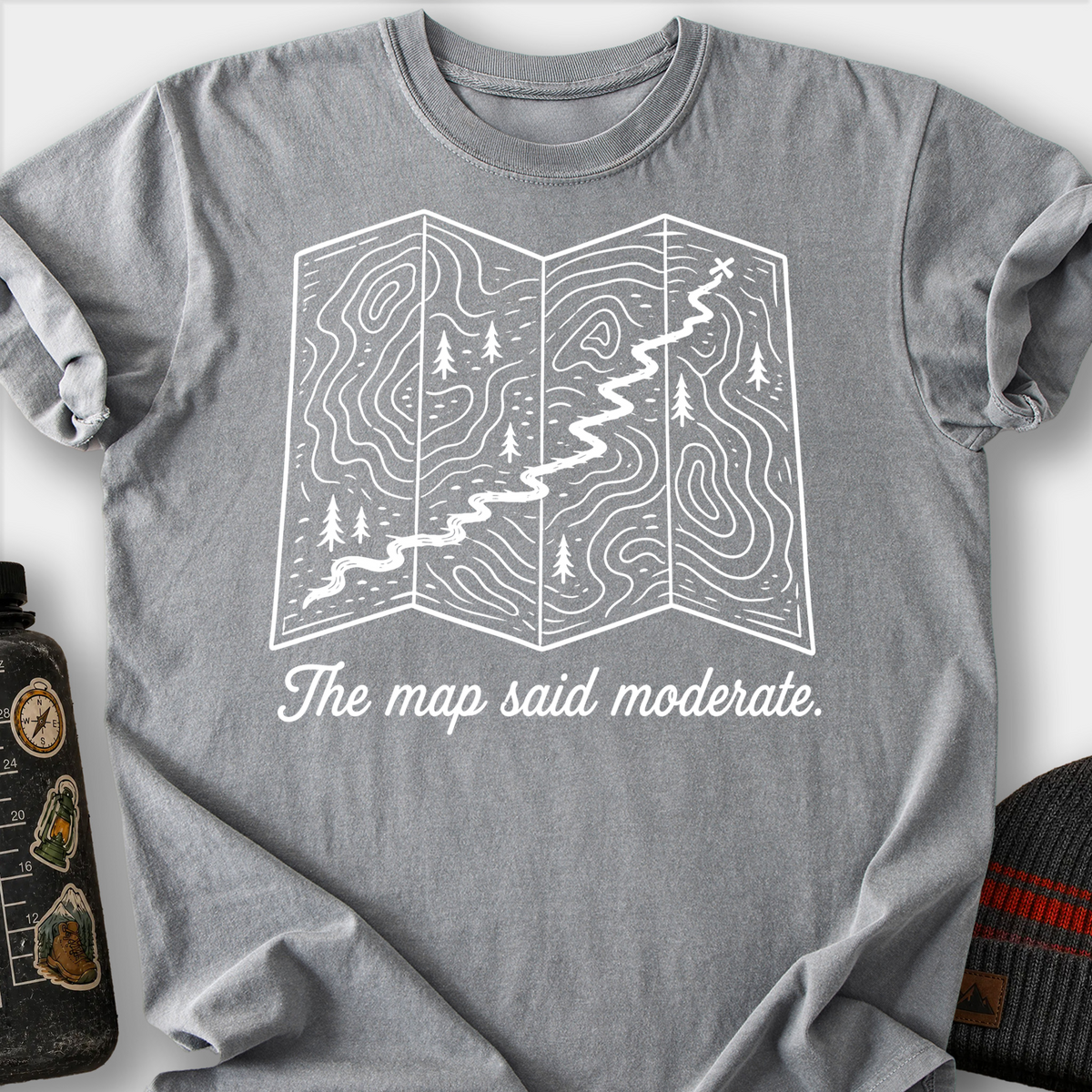 The Map Said Moderate T-Shirt — Grey