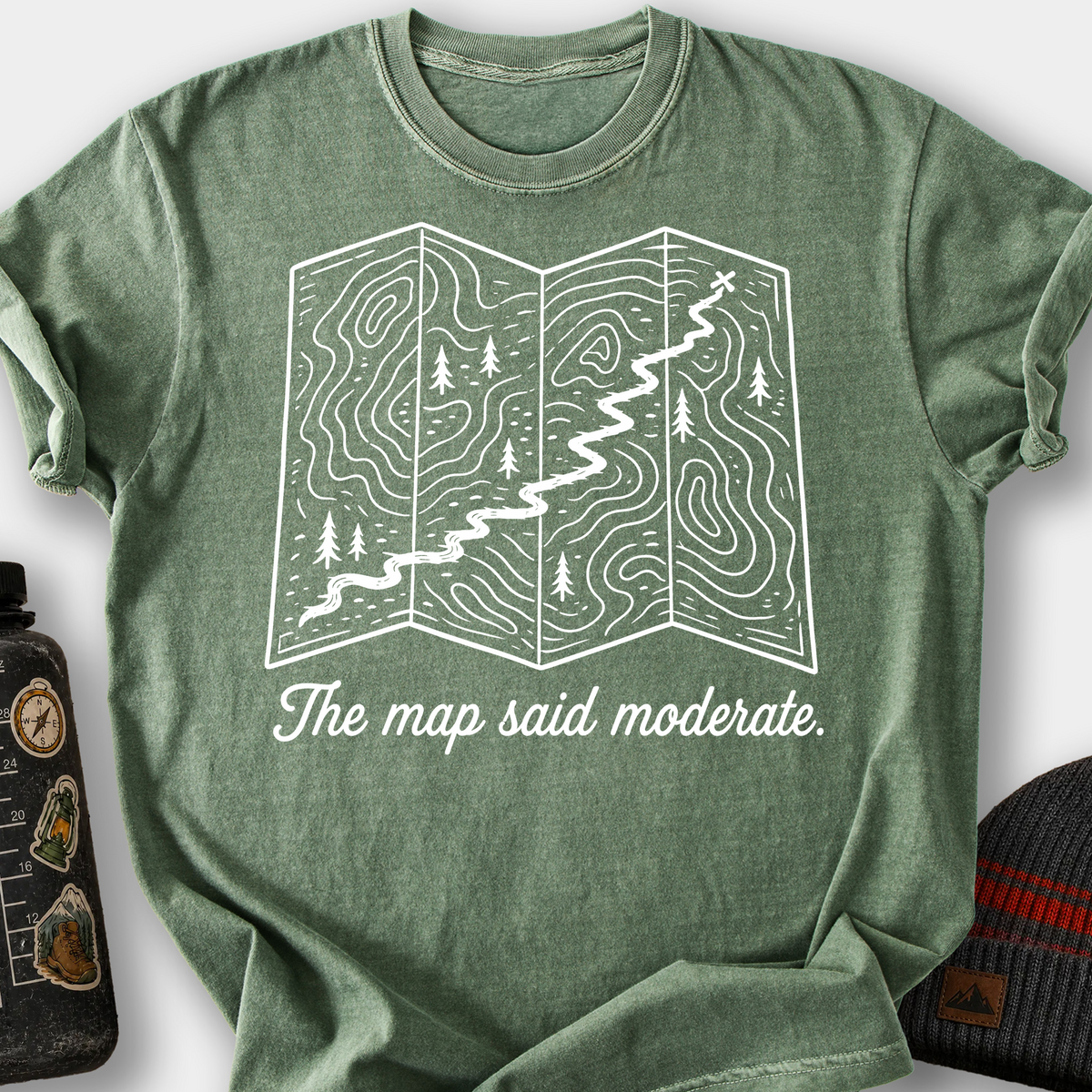 The Map Said Moderate T-Shirt — Moss
