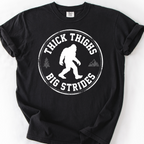 Thick Thighs Big Strides T-Shirt — Black