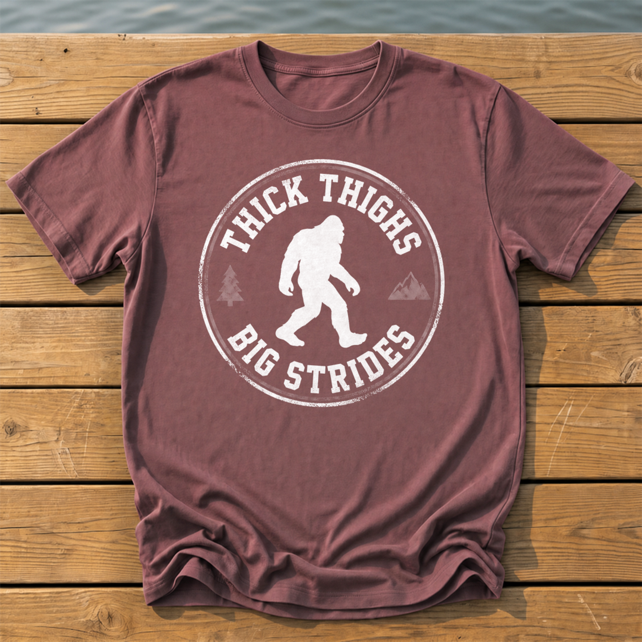 Thick Thighs Big Strides T-Shirt — Brick