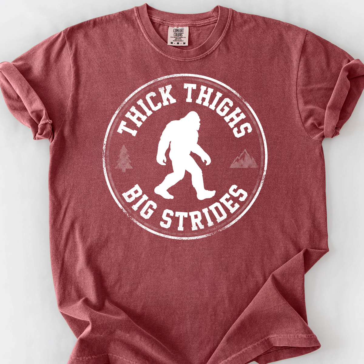 Thick Thighs Big Strides T-Shirt — Brick