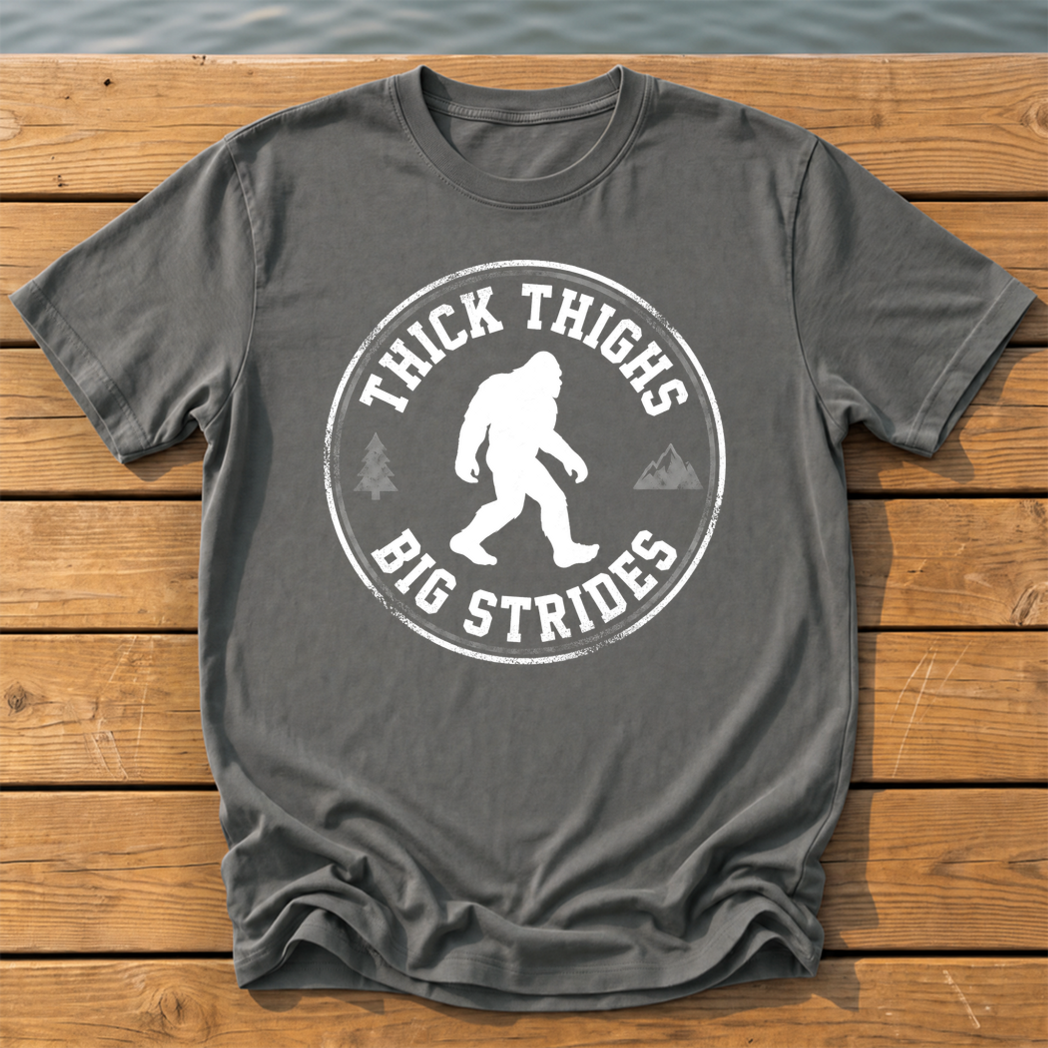 Thick Thighs Big Strides T-Shirt — Pepper