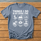 things i do in my spare time hiking_spare time icon grid T-Shirt — Blue Jean