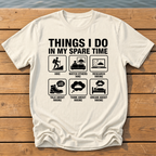 things i do in my spare time hiking_spare time icon grid T-Shirt — Ivory