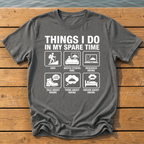 things i do in my spare time hiking_spare time icon grid T-Shirt — Pepper