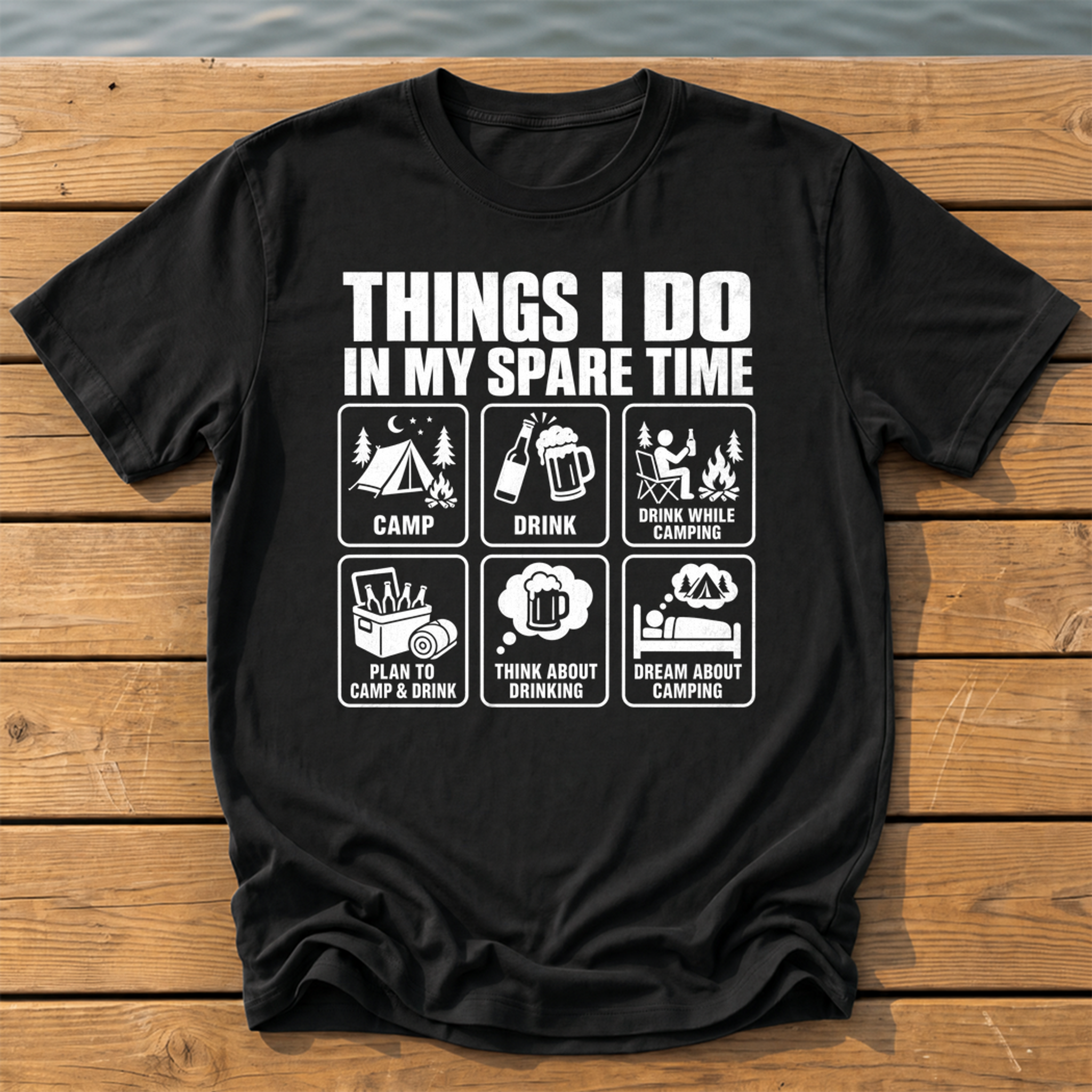 Things I Do Spare Time T-Shirt — Black