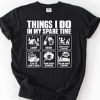Things I Do Spare Time T-Shirt — Black