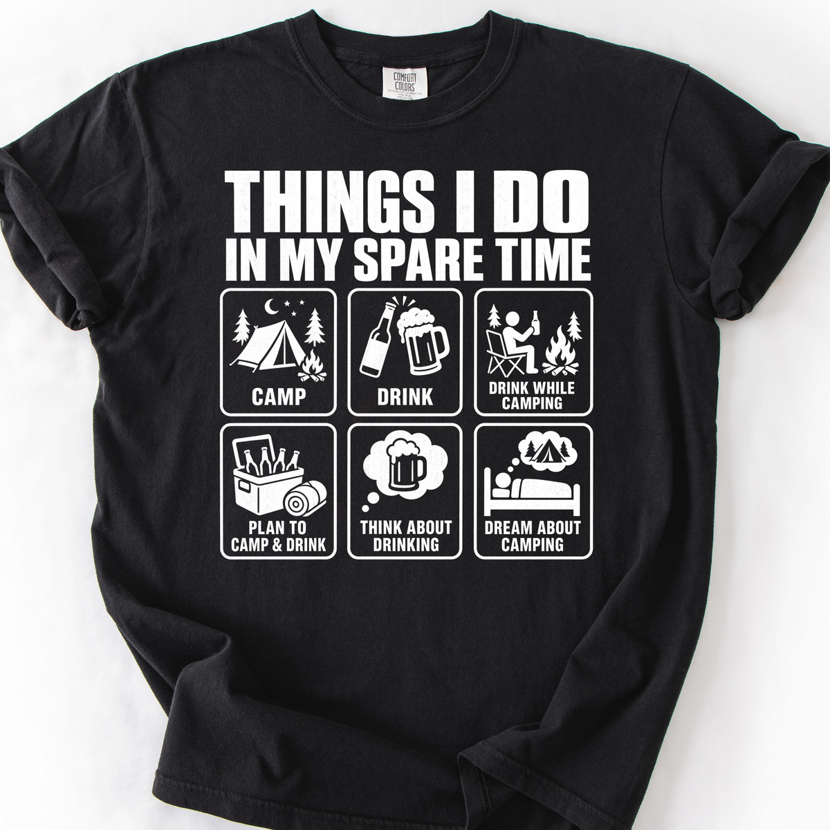 Things I Do Spare Time T-Shirt — Black