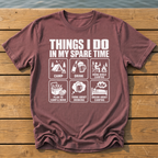 Things I Do Spare Time T-Shirt — Brick
