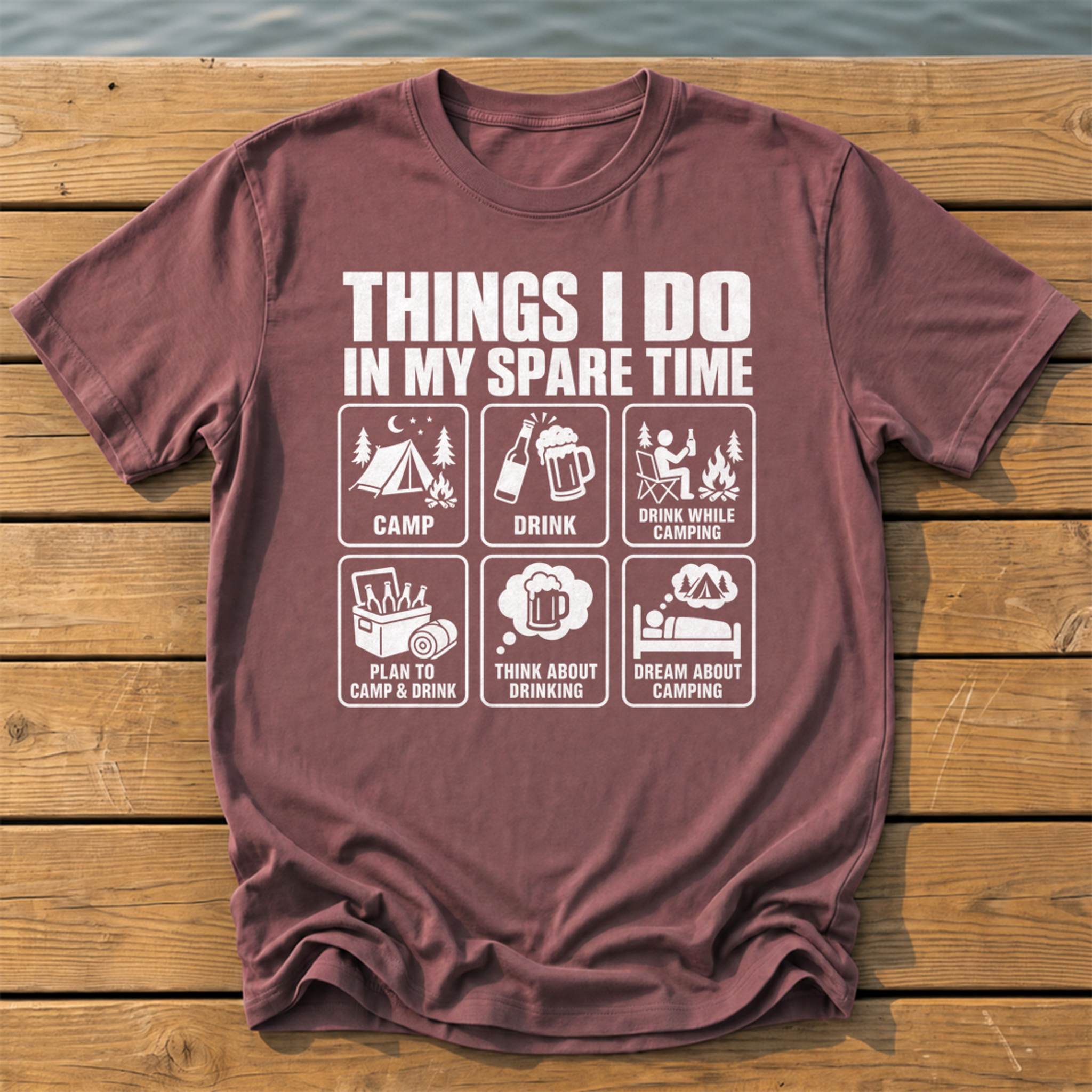 Things I Do Spare Time T-Shirt — Brick