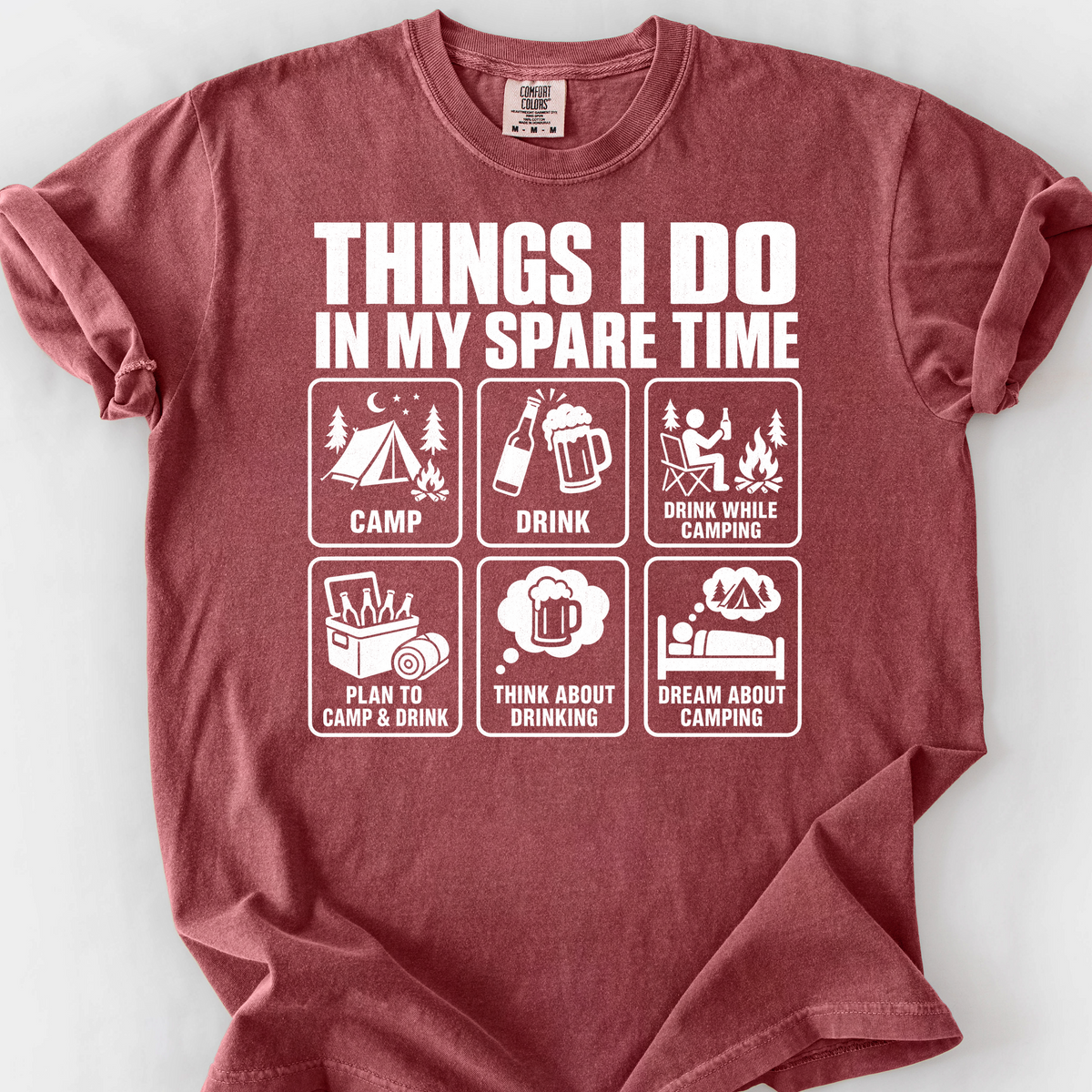 Things I Do Spare Time T-Shirt — Brick