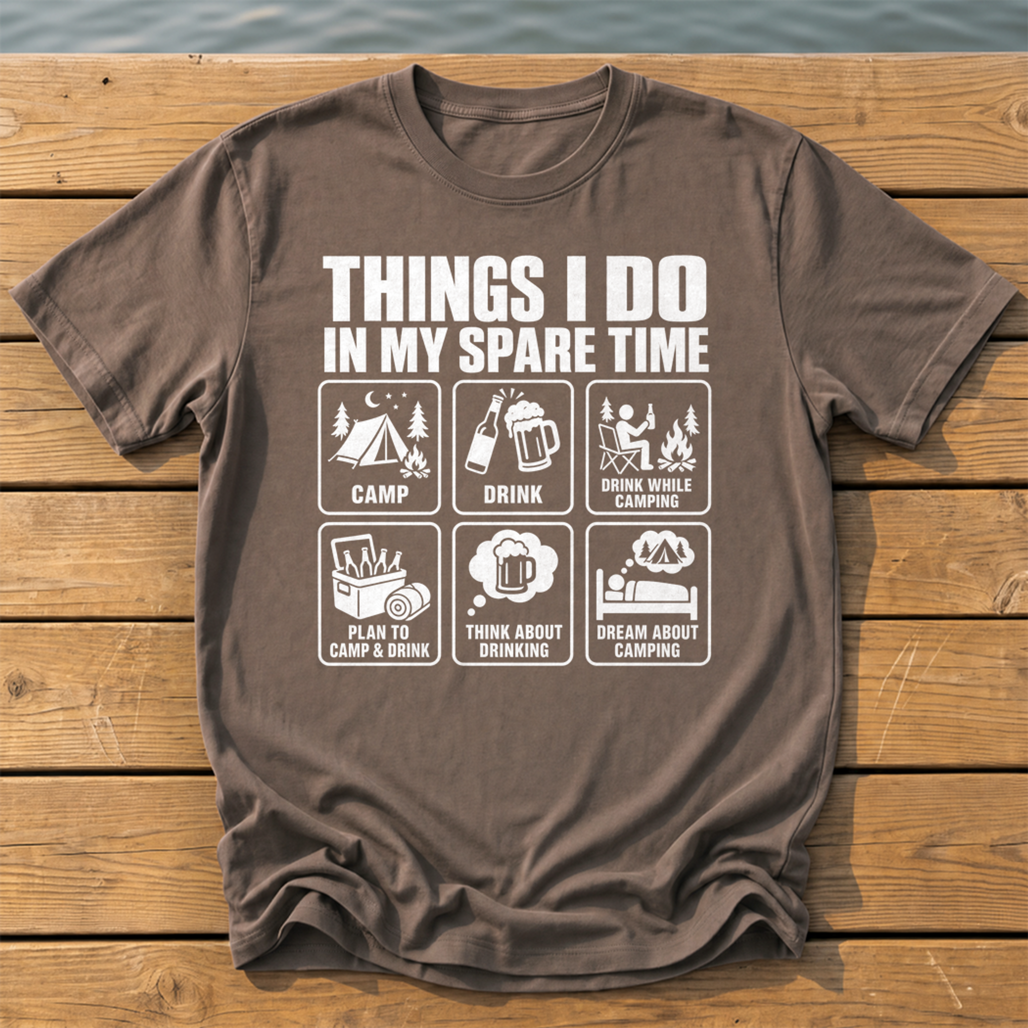 Things I Do Spare Time T-Shirt — Espresso
