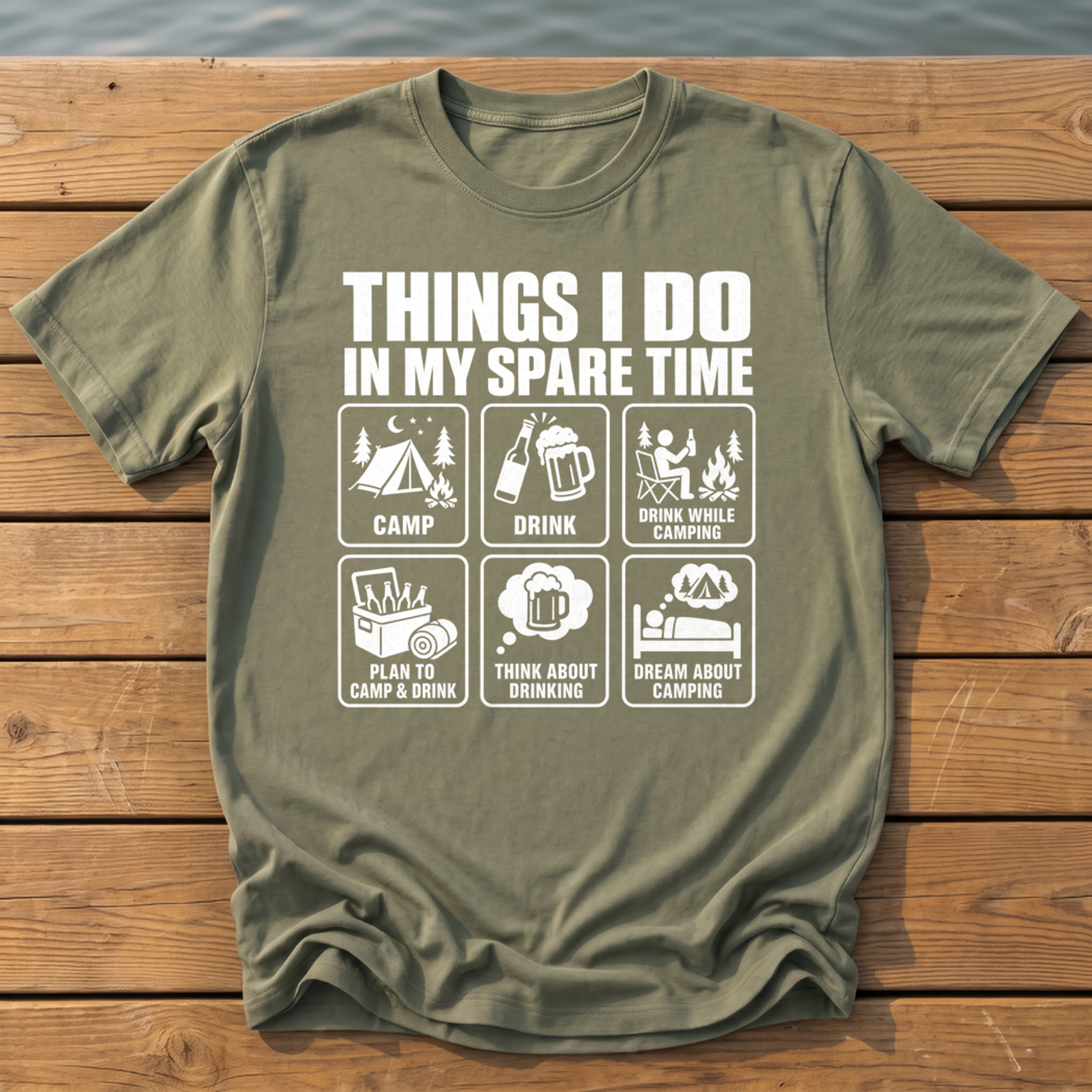 Things I Do Spare Time T-Shirt — Moss