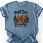 Touch Grass Mountain Lion T-Shirt — Blue Jean