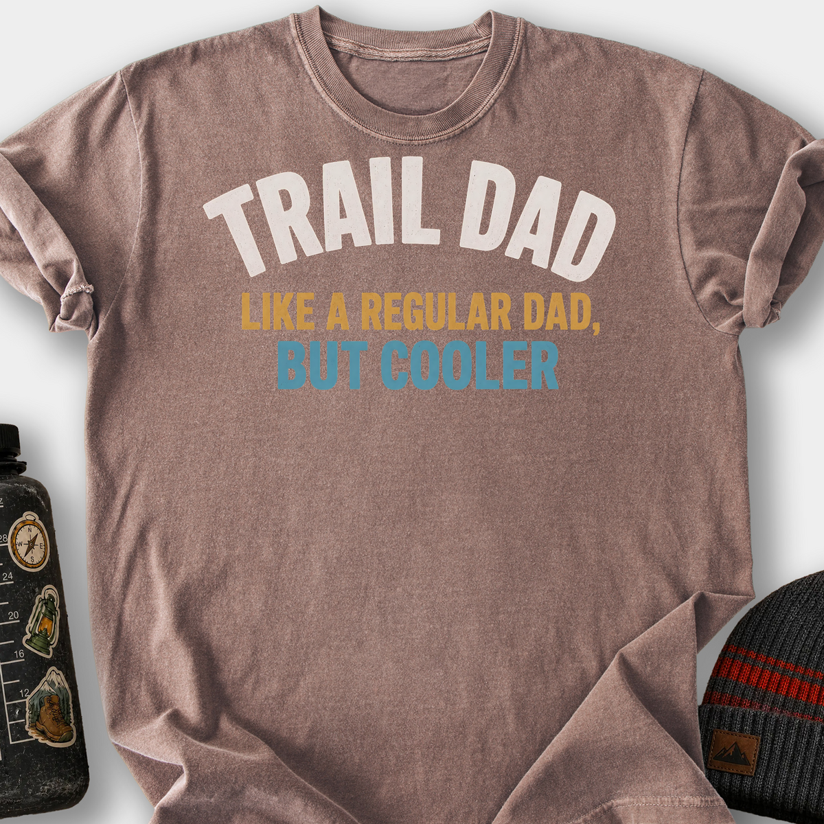 Trail Dad, Like a Regular Dad But Cooler T-Shirt — Espresso