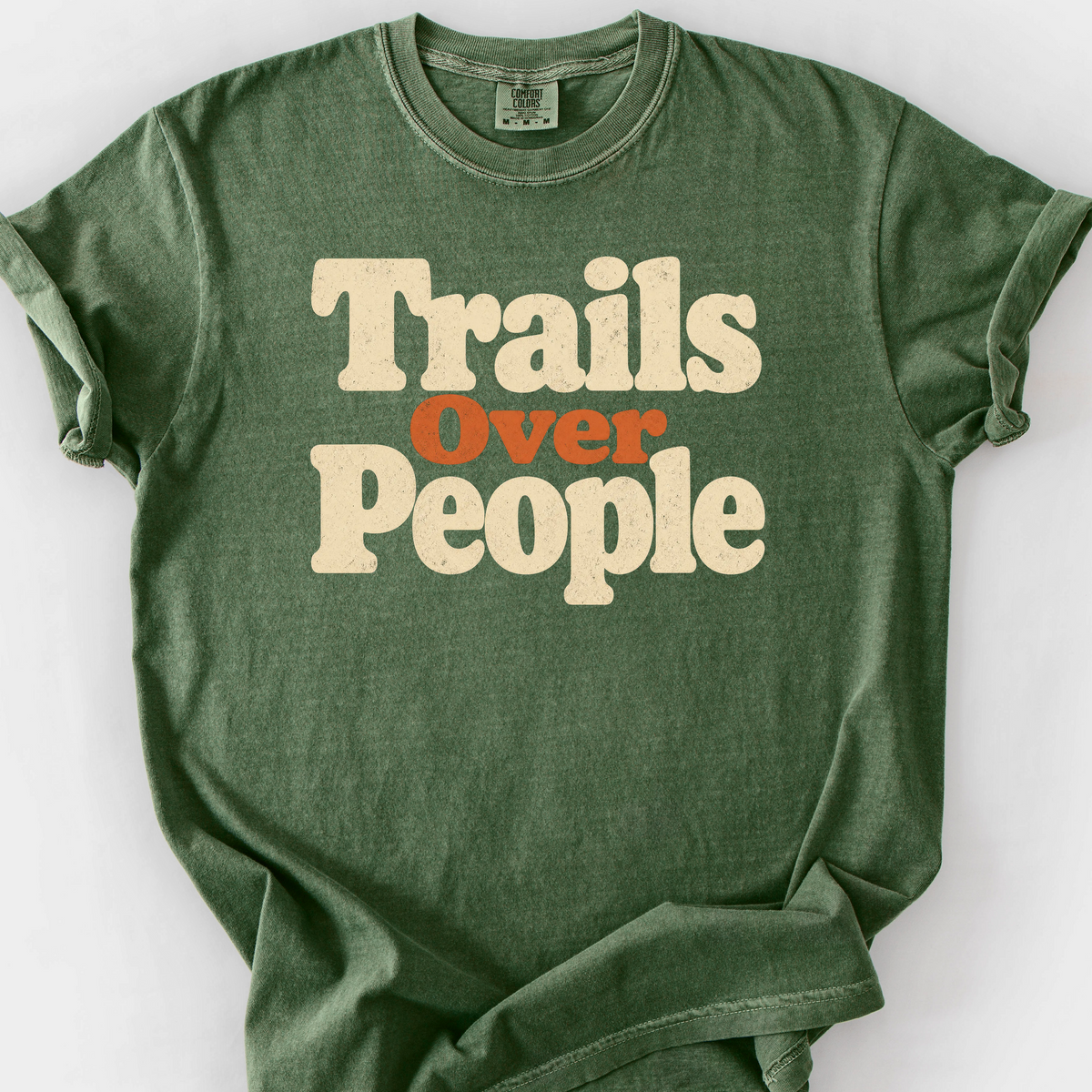 Trails Over People T-Shirt — Moss