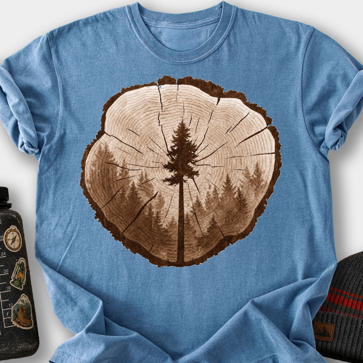 Tree Rings T-Shirt — Blue Jean