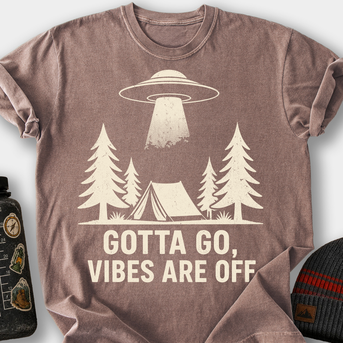 Gotta Go, Vibes Are Off (UFO) T-Shirt — Espresso
