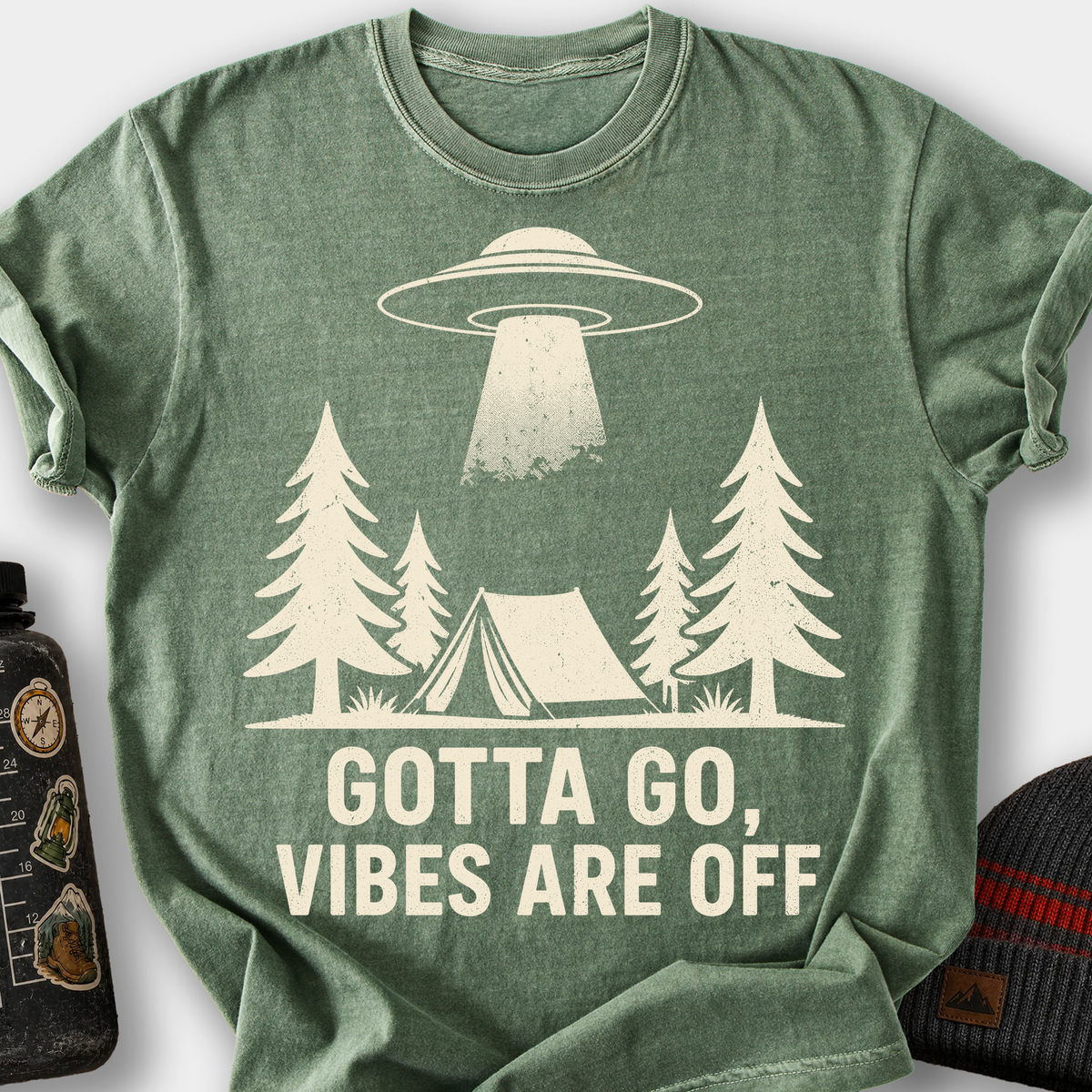 Gotta Go, Vibes Are Off (UFO) T-Shirt — Moss