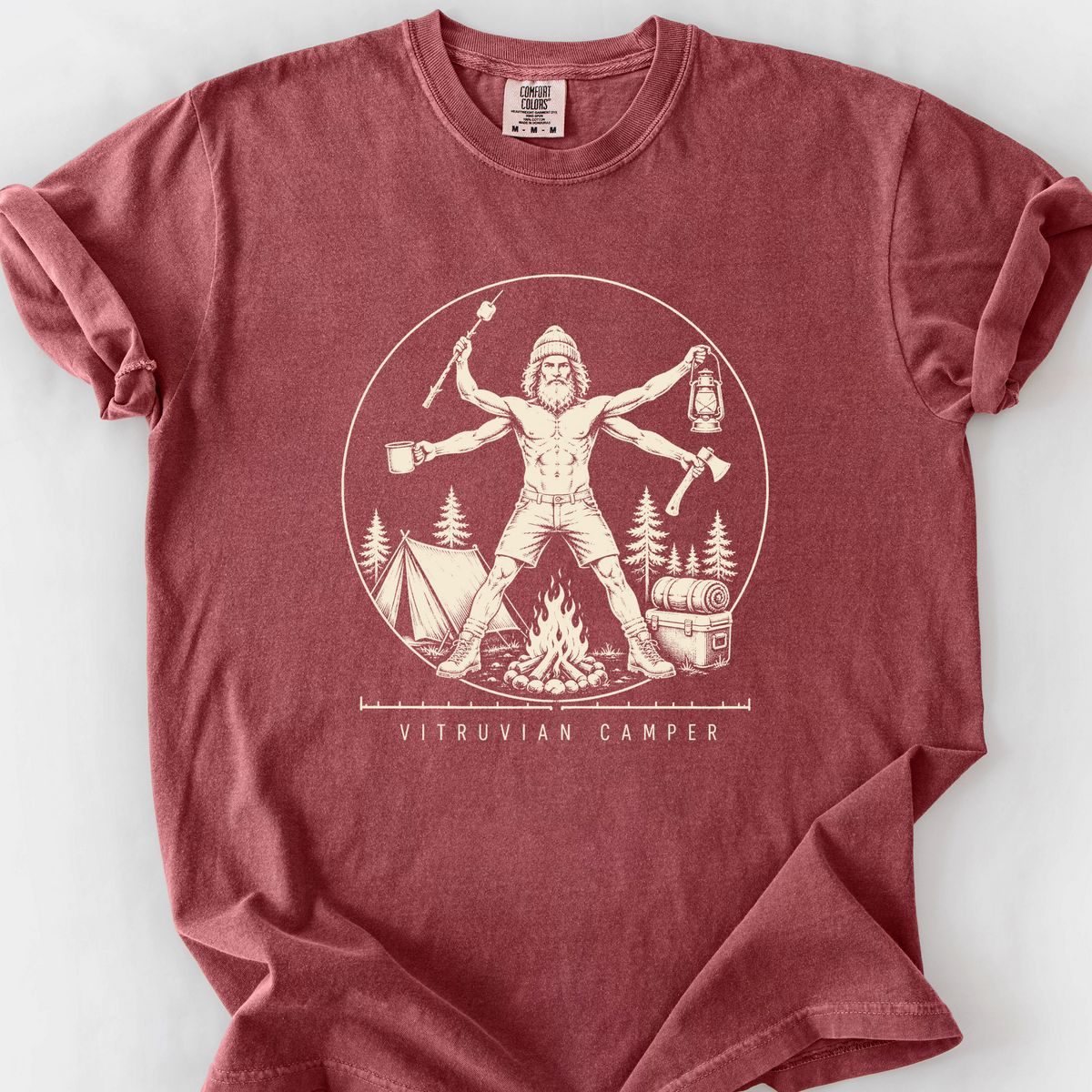 Vitruvian Camper T-Shirt — Brick