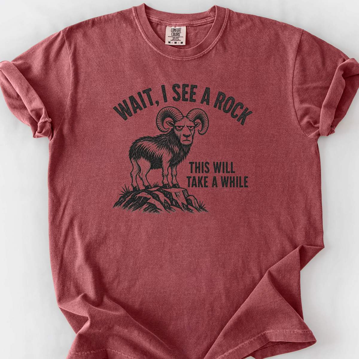 Wait I See A Rock Ram T-Shirt — Brick