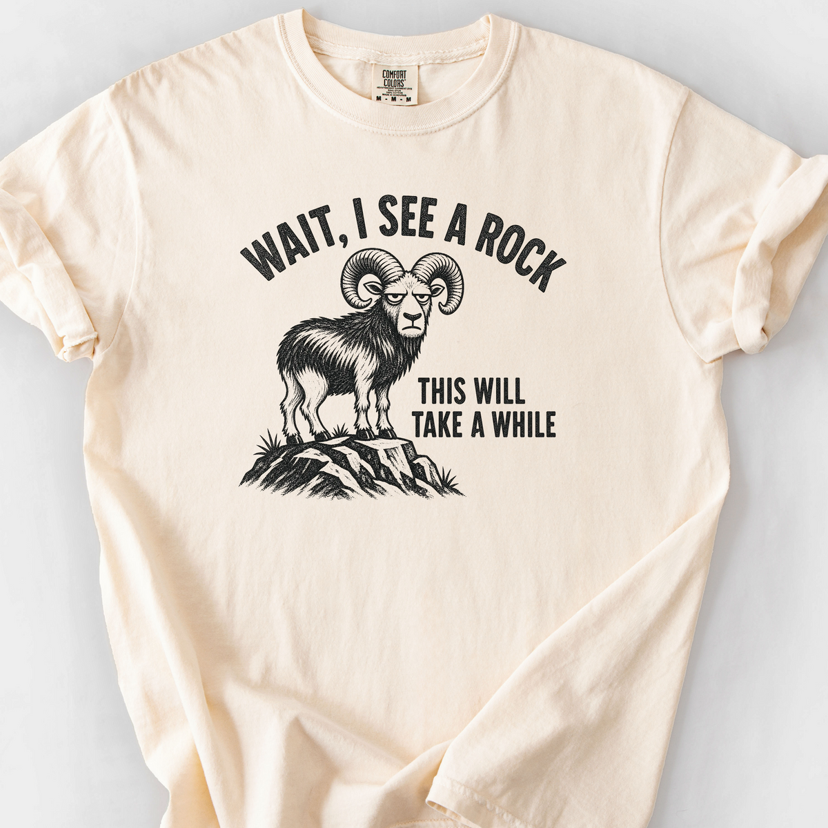 Wait I See A Rock Ram T-Shirt — Ivory