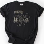 Wander Slowly Breathe Deeply T-Shirt — Black