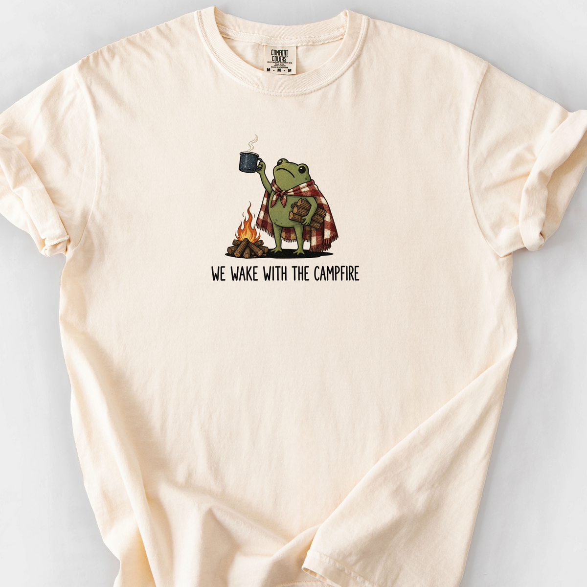 We Wake With The Campfire T-Shirt — Ivory