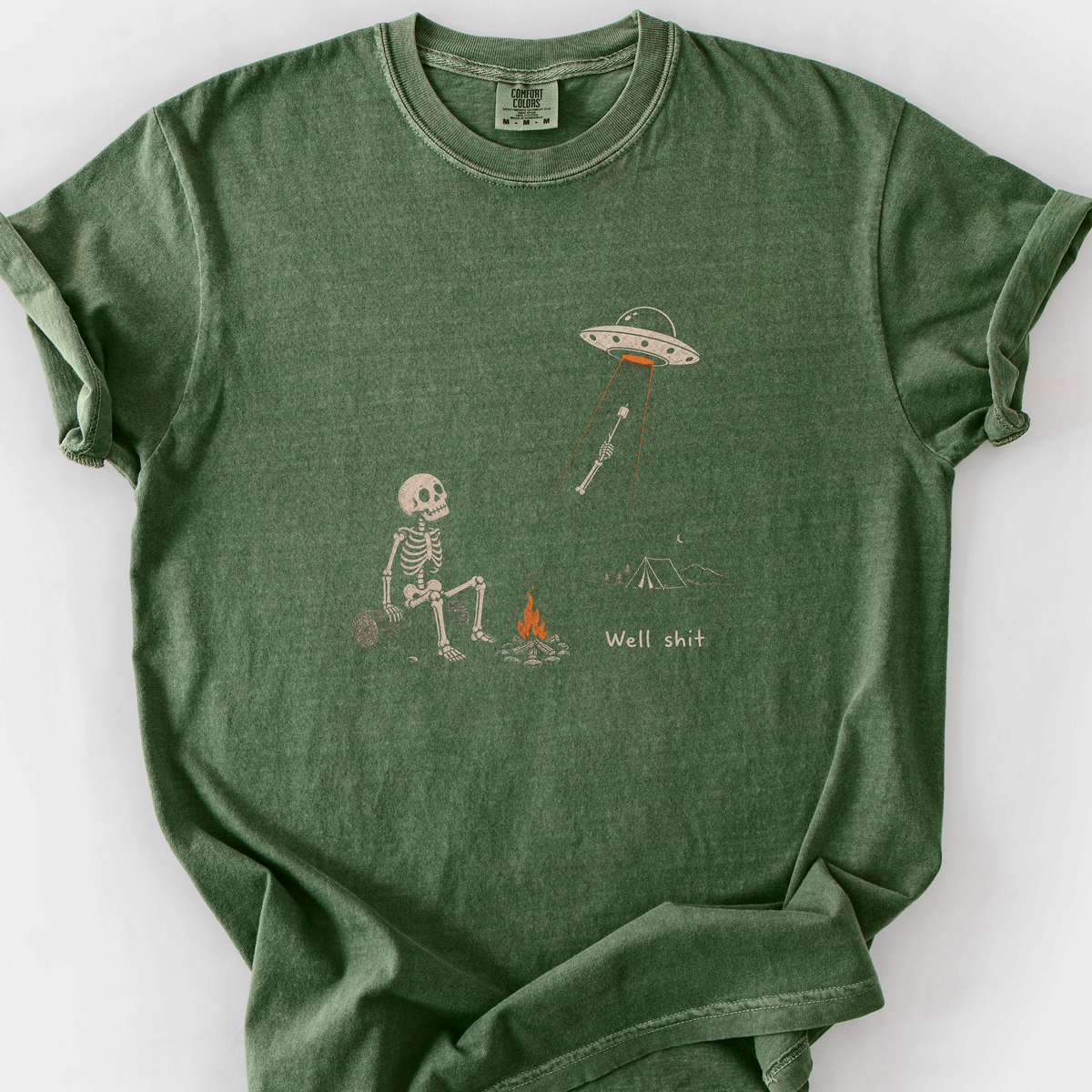 Well Shit Abduction T-Shirt — Moss